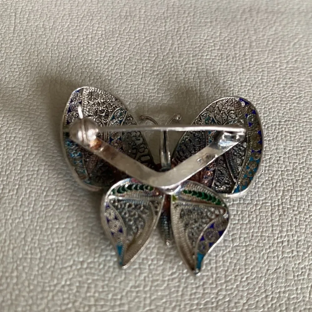 Sterling  silver & enamel pin